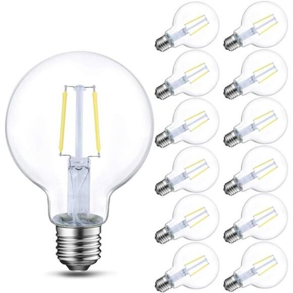 Energetic 12-Pack LED Globe G25 Dimmable Edison Light Bulb, 40 Watt Equivalent - Picture 1 of 8